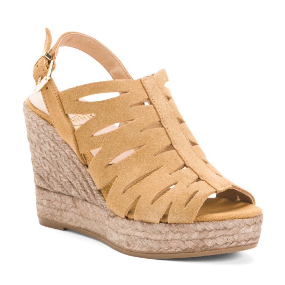 Brand New Kanna Raffia Suede Leather Sandals 10M Or 9M (US) Made in Spain